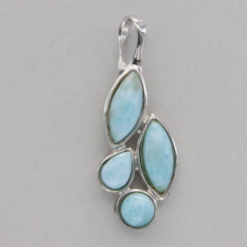Blue larimar pendant - pendant,
